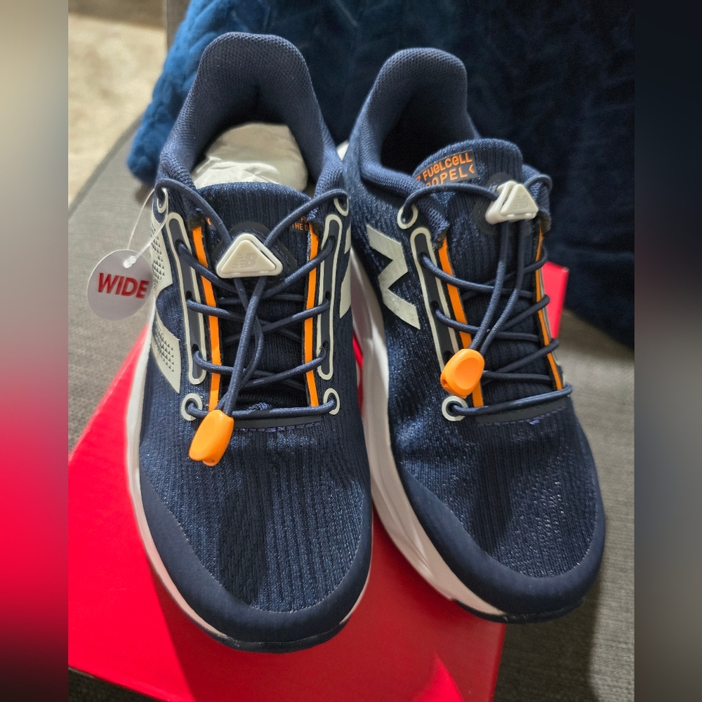 New Balance Kids' Navy and Orange Sneakers
